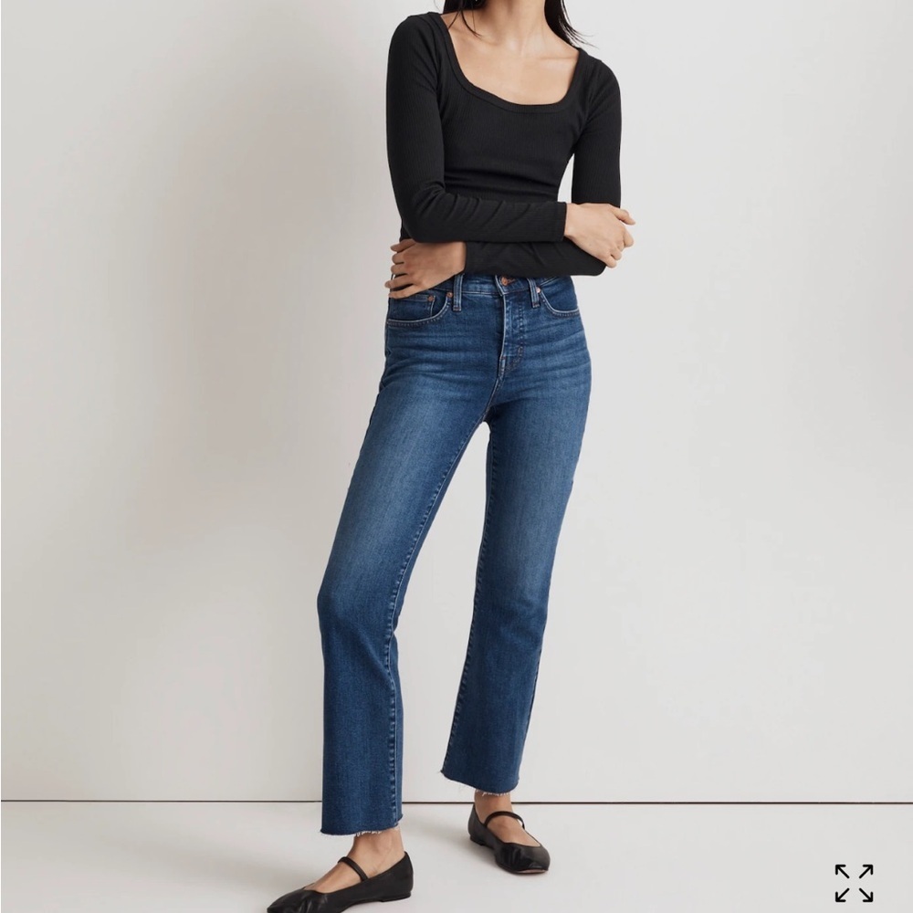 Madewell Cotton Tall Kick Out Crop Jeans. Size 23T